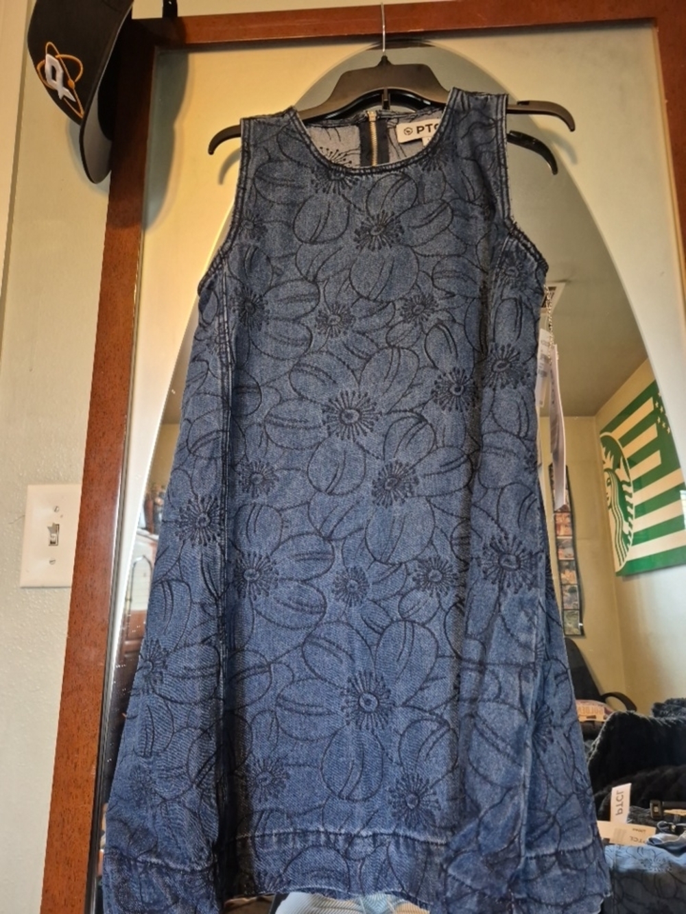 TC Navy Floral Embroidered Mini Dress
